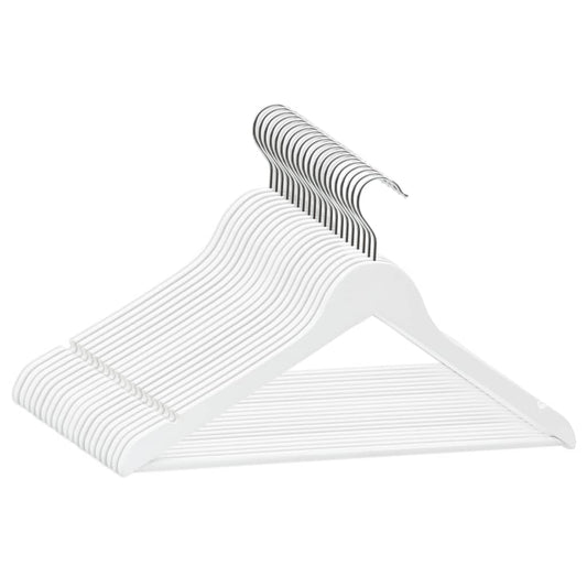 Hanger | Set of 20 | White | Hardwood, Metal | Standard | Non-slip