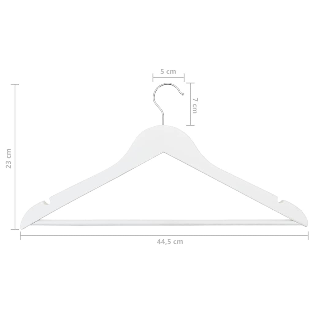 Hanger | Set of 20 | White | Hardwood, Metal | Standard | Non-slip