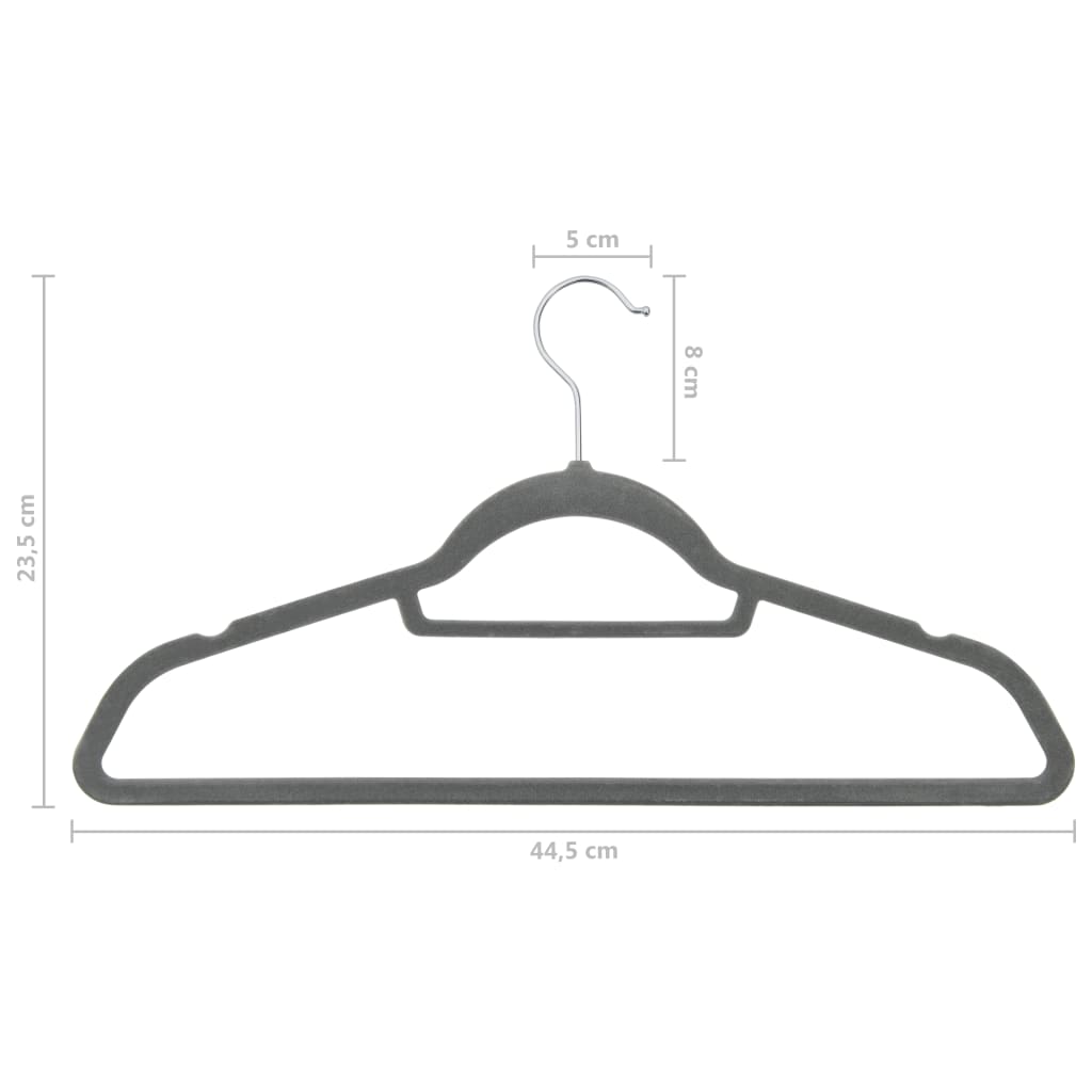 Hanger Set of 100 Grey ABC plastic, zinc alloy, velvet Standard