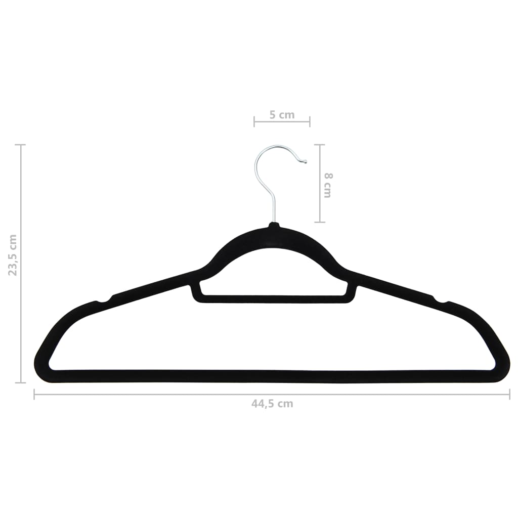 Hanger Set of 50 Black ABC plastic, zinc alloy, velvet Standard
