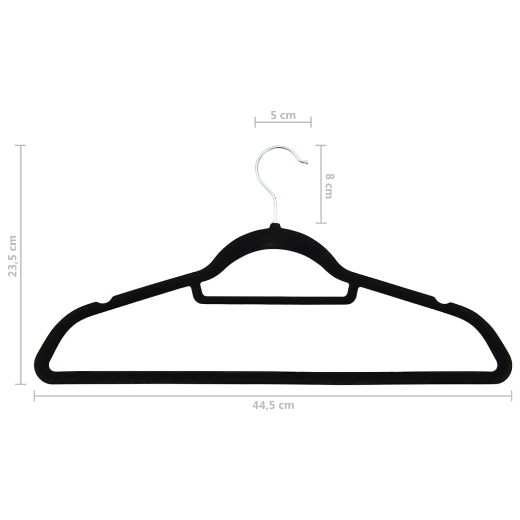 Hanger Set of 100 Black ABC plastic, zinc alloy, velvet Standard