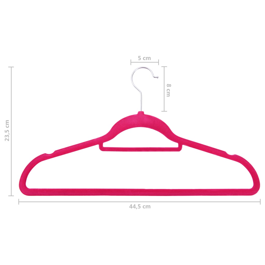Hanger | Set of 20 | Pink | ABC plastic, zinc alloy, velvet | Standard