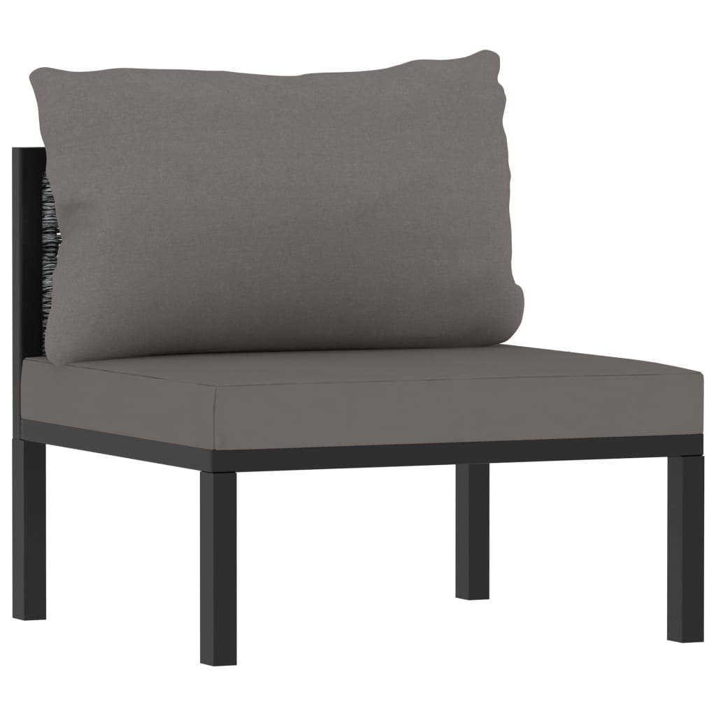 8 Piece Patio Lounge Set with Cushions Poly Rattan Anthracite