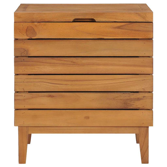 Laundry Basket 40x30x45 cm Solid Teak Wood