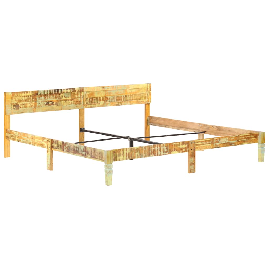 Bed Frame | Reclaimed Wood Colour | Solid reclaimed wood, steel | Double