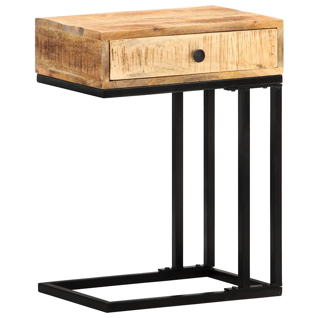 Side Table | Natural | Solid mango wood with powder-coated steel | Medium