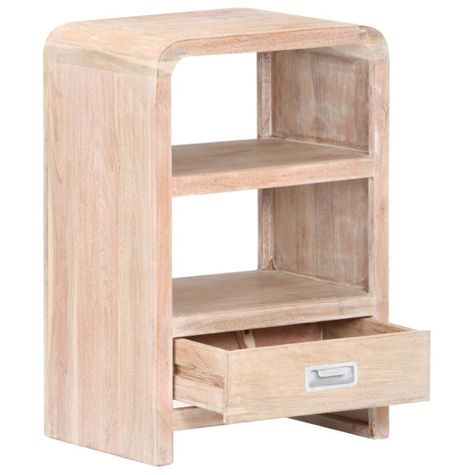 Bedside Table | Whitewashed Acacia | Solid Acacia Wood | Medium