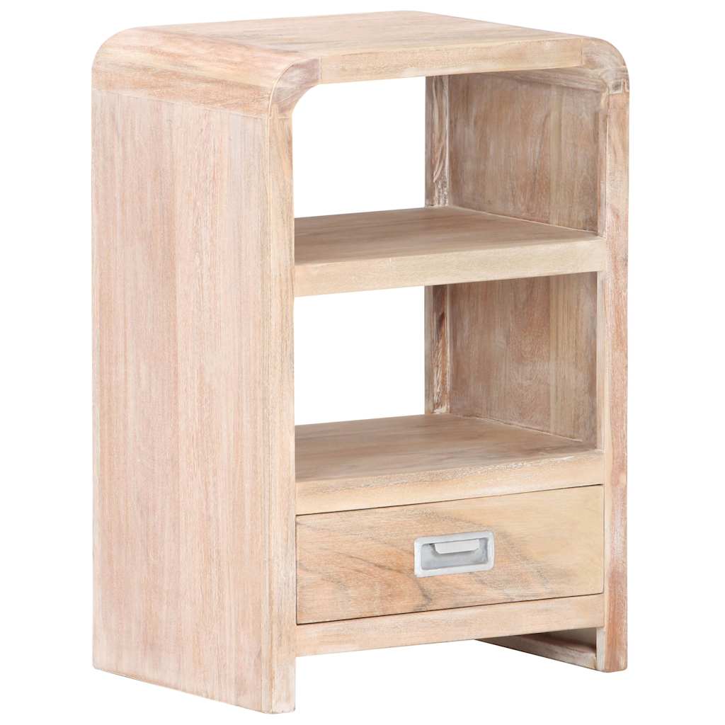 Bedside Table | Whitewashed Acacia | Solid Acacia Wood | Medium
