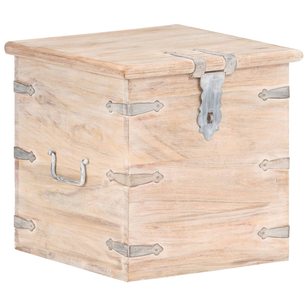 Chest | White | Solid acacia wood with iron | 40 cm | Chest | Square