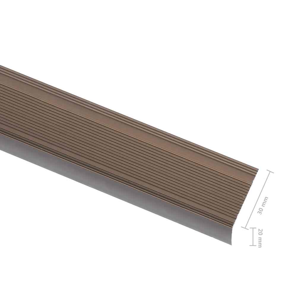 Stair Nosings in L-shape 5 pcs Aluminium 90 cm Brown