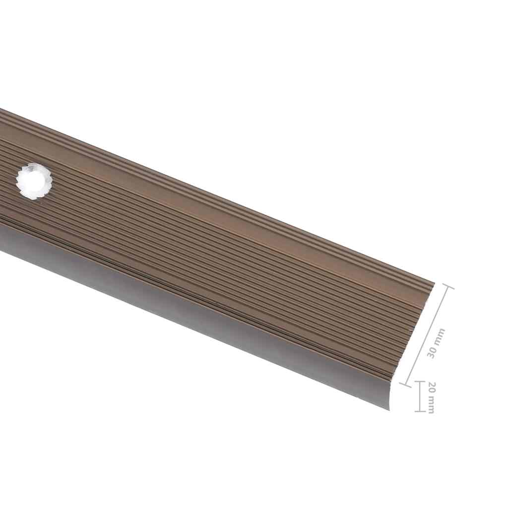 Stair Nosings in L-shape 15 pcs Aluminium 90 cm Brown