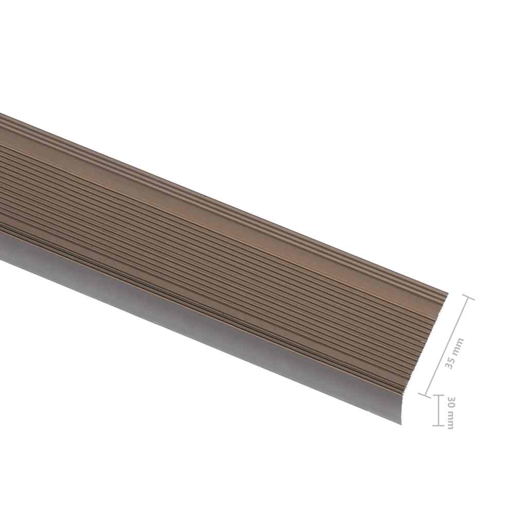 Stair Nosings in L-shape 15 pcs Aluminium 90 cm Brown