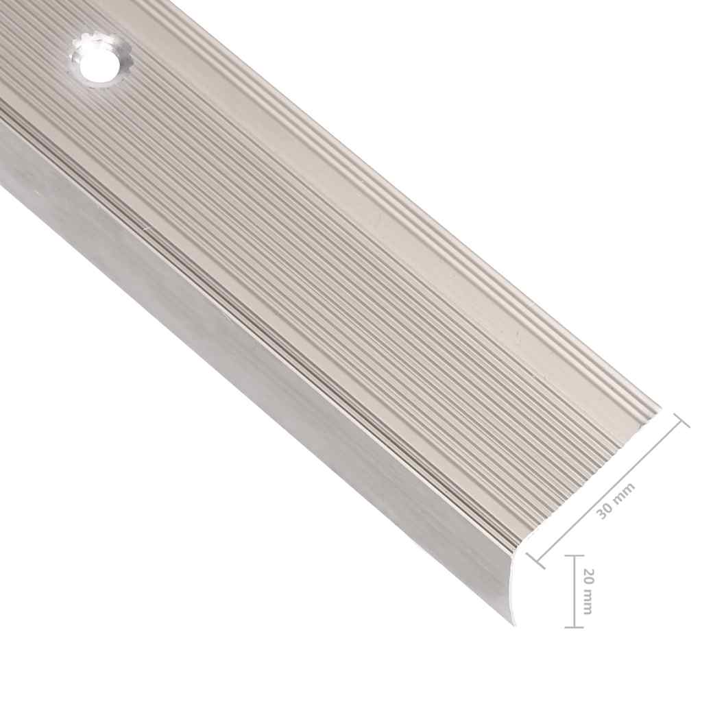 Stair Nosings in L-shape 5 pcs Aluminium 90 cm Champagne