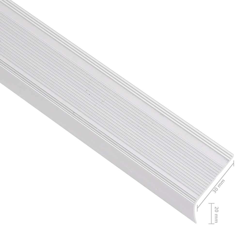 Stair Nosings in L-shape 5 pcs Aluminium 100 cm Silver