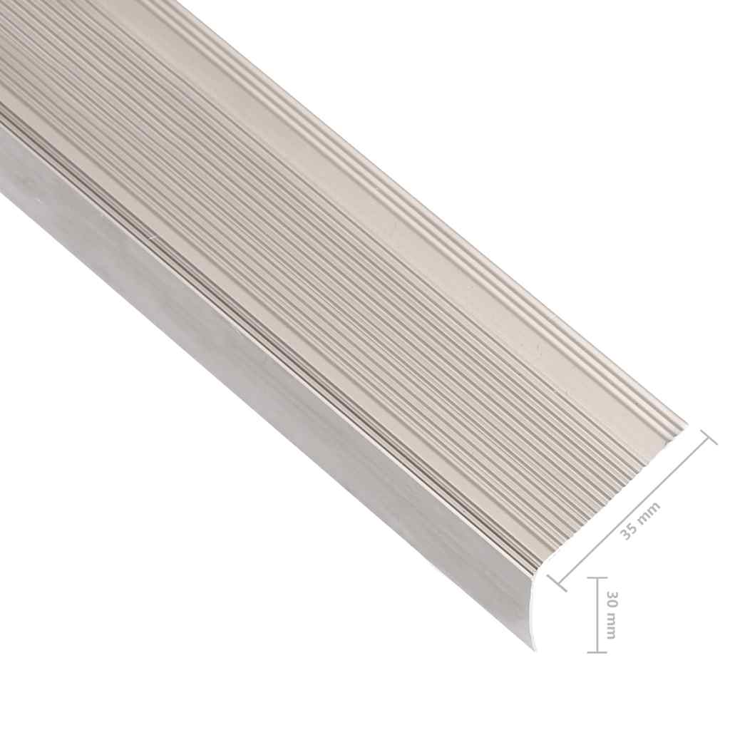 Stair Nosings in L-shape 5 pcs Aluminium 100 cm Champagne