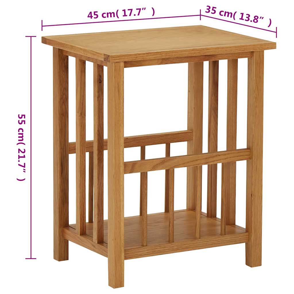 Magazine Table | Natural Oak | Solid Oak Wood, MDF | Compact