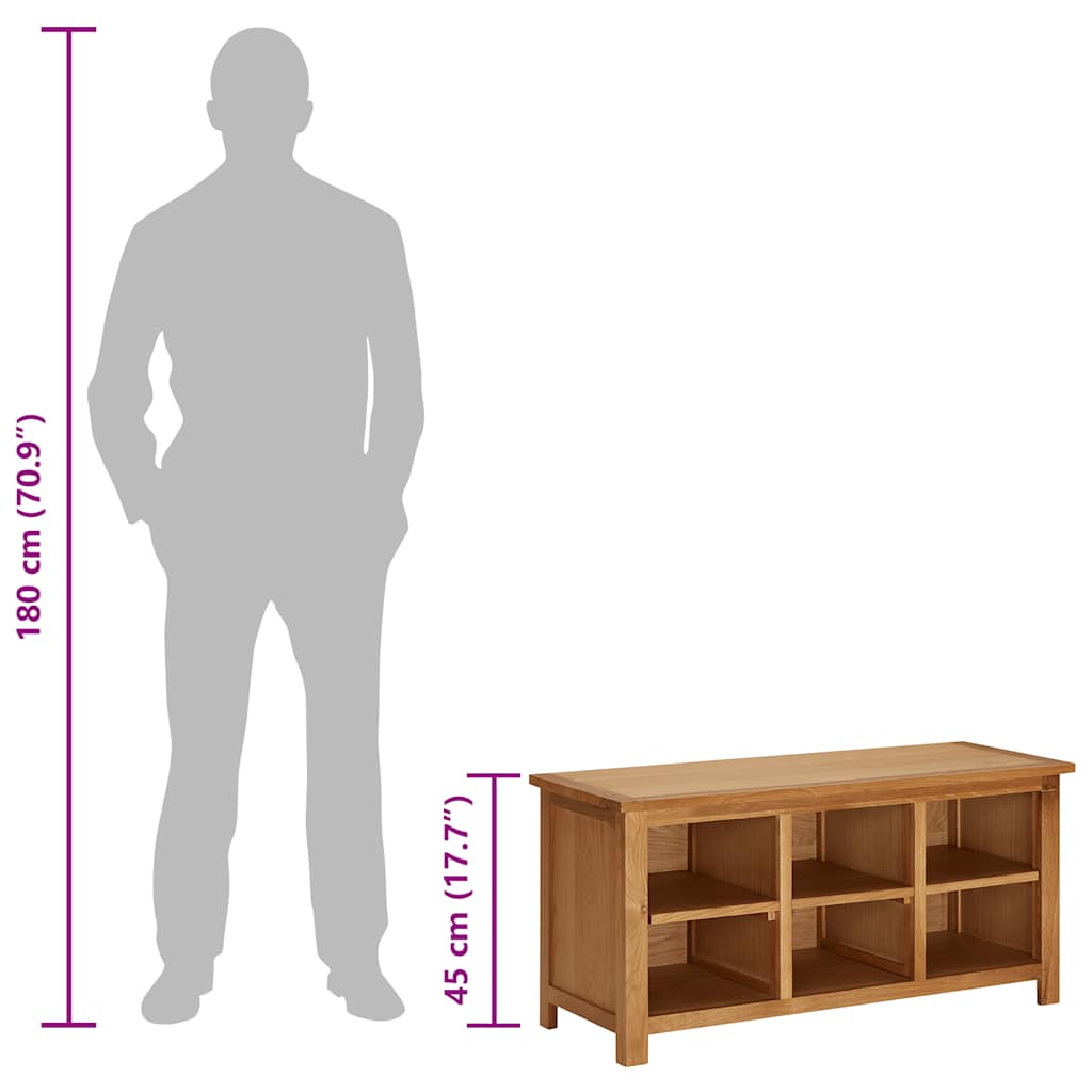 Shoe Rack | Natural Oak | Solid Oak Wood, MDF | Medium | Shoe Rack