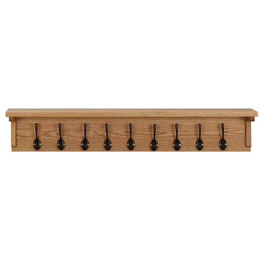 Coat Rack | Natural Oak | Solid Oak Wood | Medium | Wall-mounted