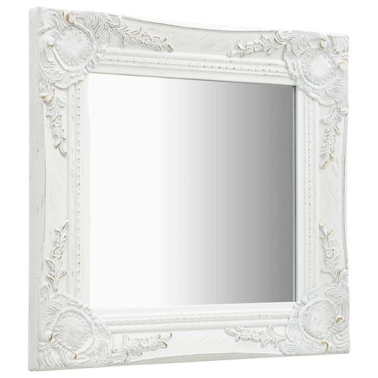 Wall Mirror | White | Wood, Glass, Engineered Wood | 40x40 cm
