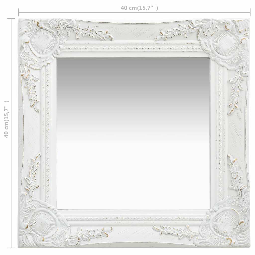 Wall Mirror | White | Wood, Glass, Engineered Wood | 40x40 cm