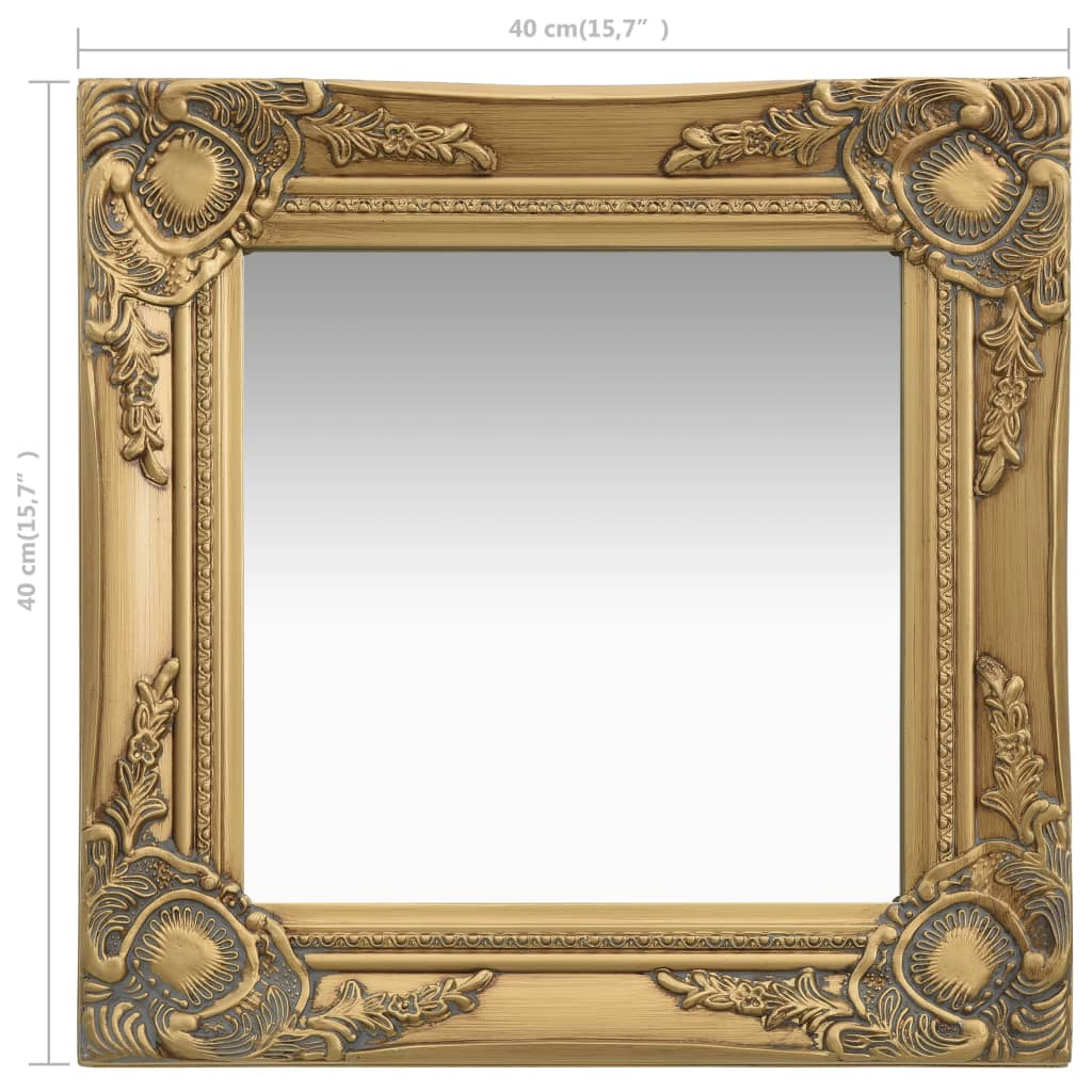 Wall Mirror | Gold | Wood, glass, engineered wood | 40x40 cm