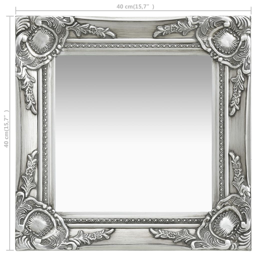 Wall Mirror | Silver | Wood, Glass, Engineered wood | 40 x 40 cm
