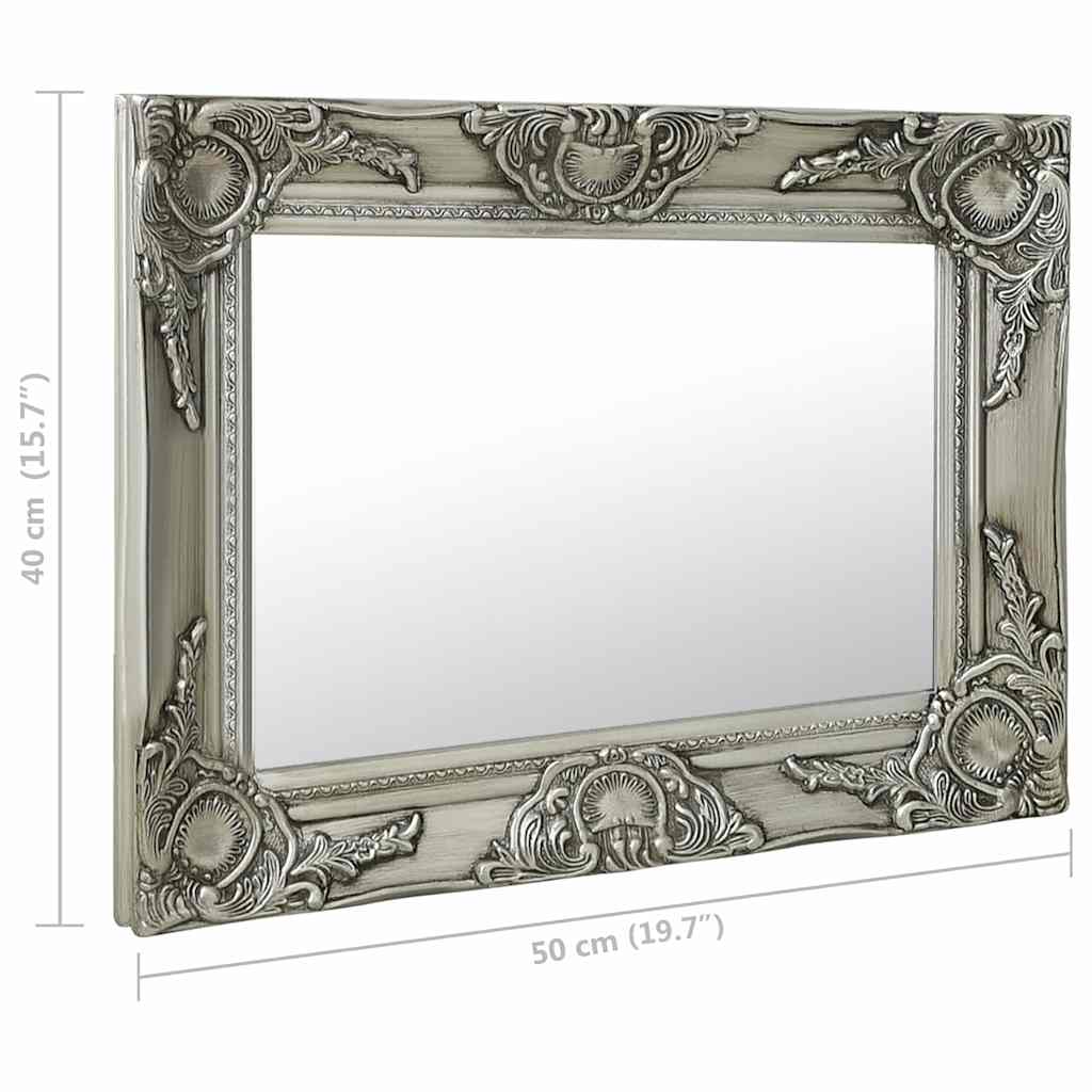 Wall Mirror | Silver | Wood, glass, engineered wood | 50 x 40 cm