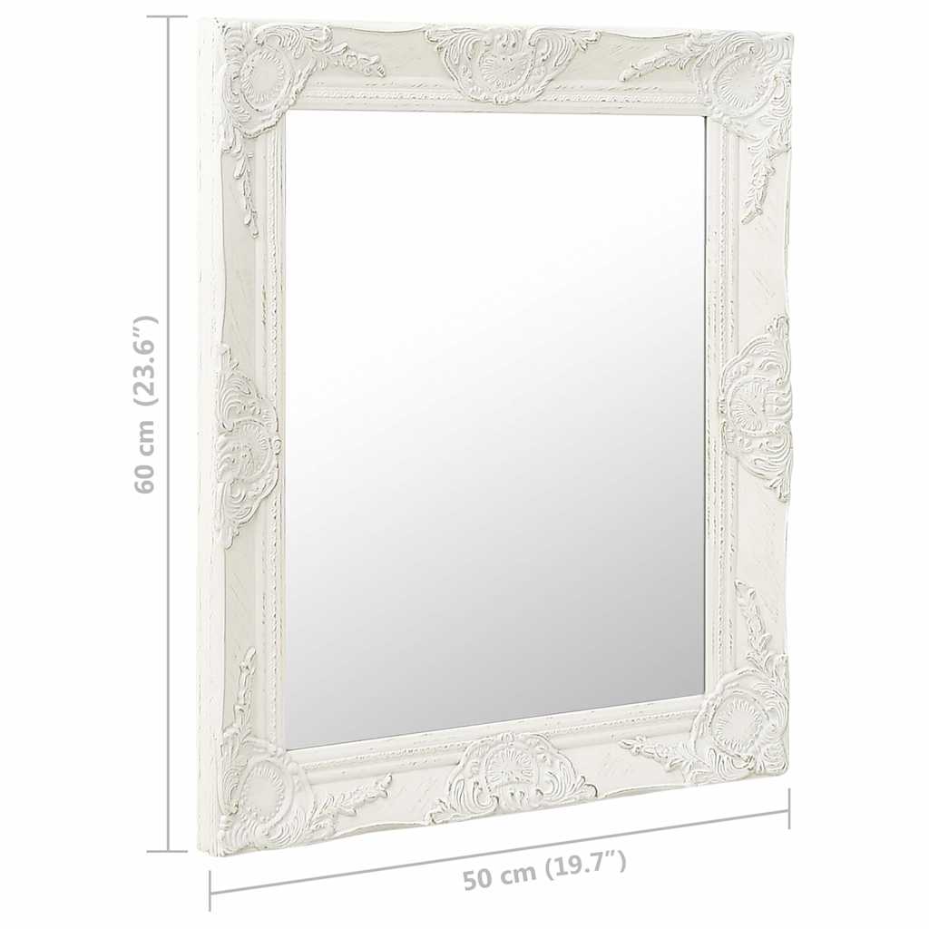Wall Mirror | White | Wood, glass, engineered wood | 50 x 60 cm