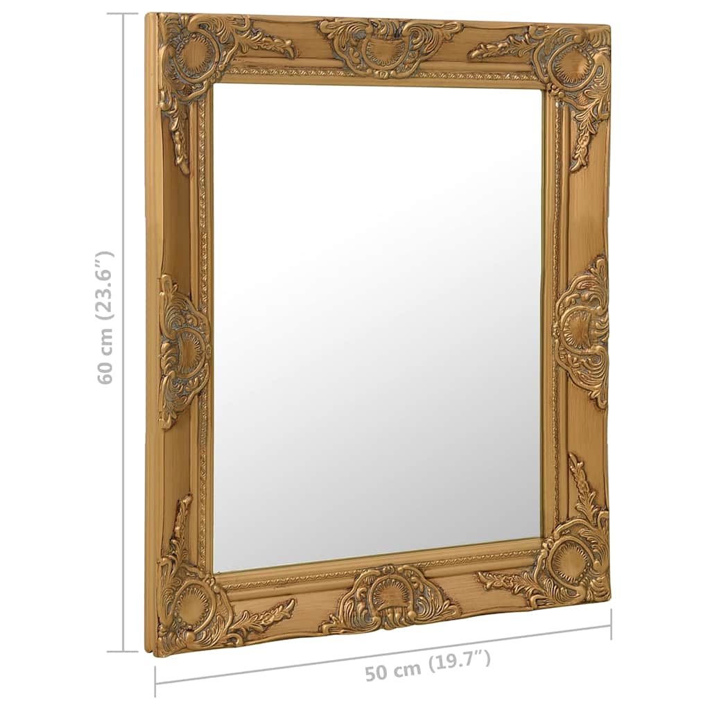 Wall Mirror | Gold | Wood, glass, engineered wood | 50x60 cm | Mirror