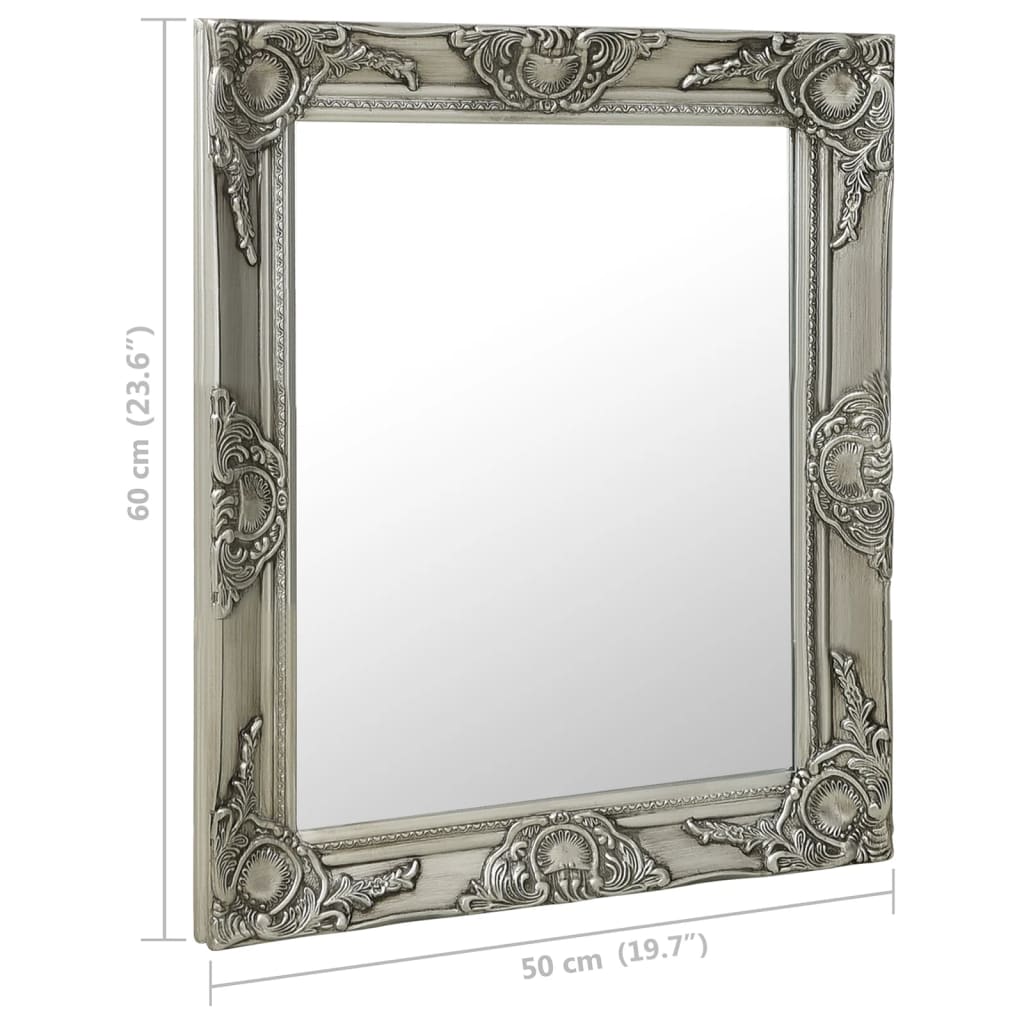 Wall Mirror | Silver | Wood, glass, engineered wood | Medium