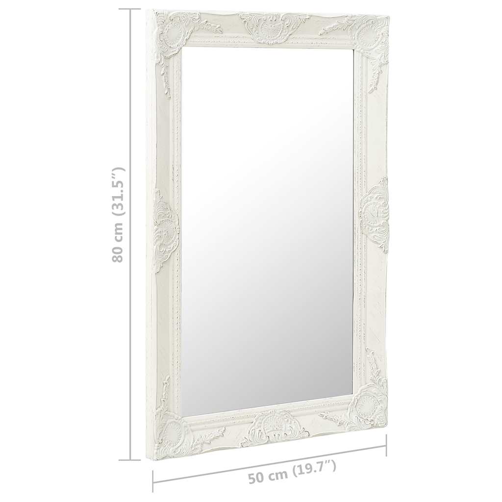 Wall Mirror | White | Wood, glass, engineered wood | 50 x 80 cm