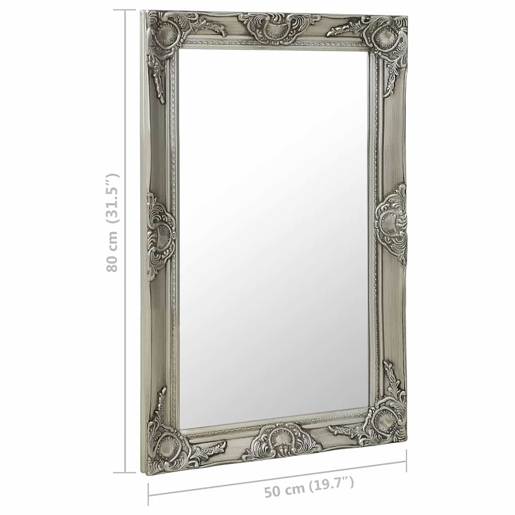 Wall Mirror | Silver | Wood, glass, engineered wood | Medium