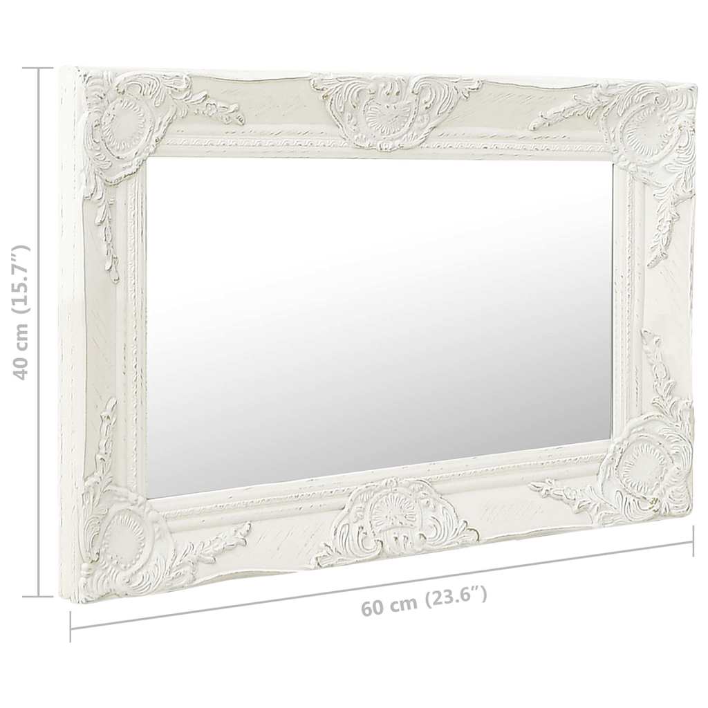 Wall Mirror | White | Wood, Glass, Engineered Wood | 60x40 cm