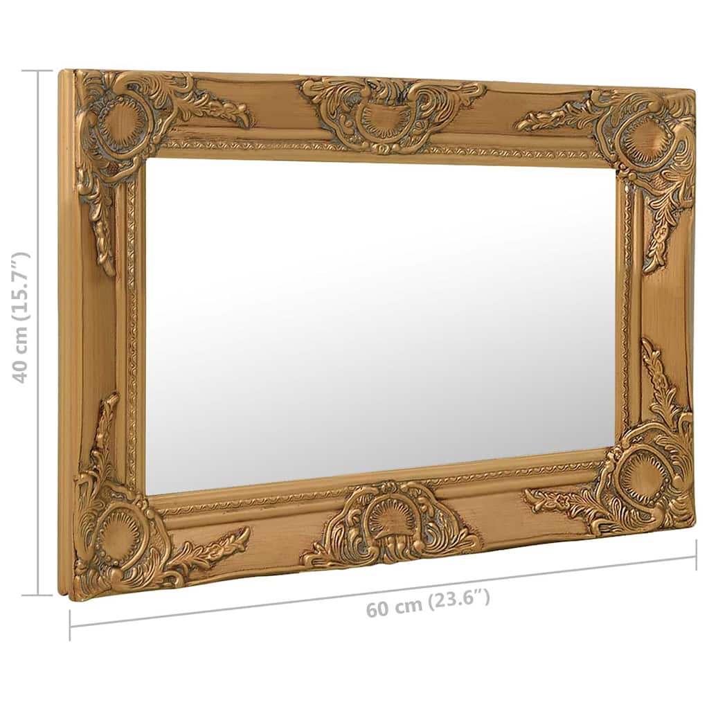 Wall Mirror | Gold | Wood, glass, engineered wood | 60 cm x 40 cm