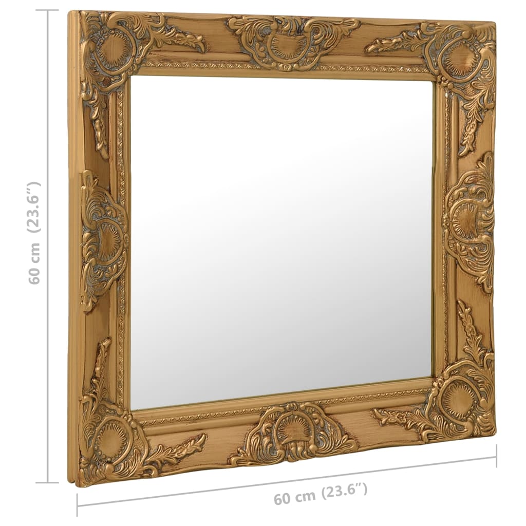 Wall Mirror | Gold | Wood | 60cm x 60cm | Wall mounting | Wall Mirror