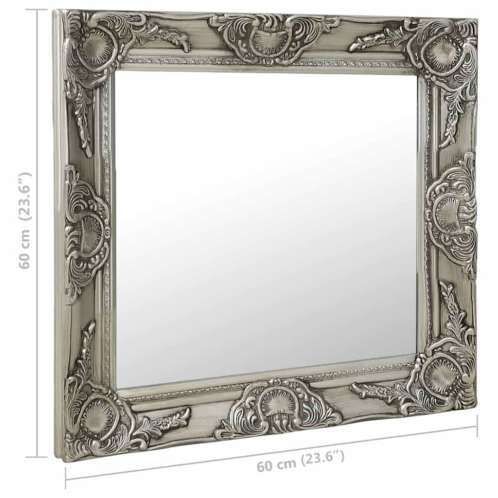 Wall Mirror | Silver | Wood, glass, engineered wood | 60x60 cm