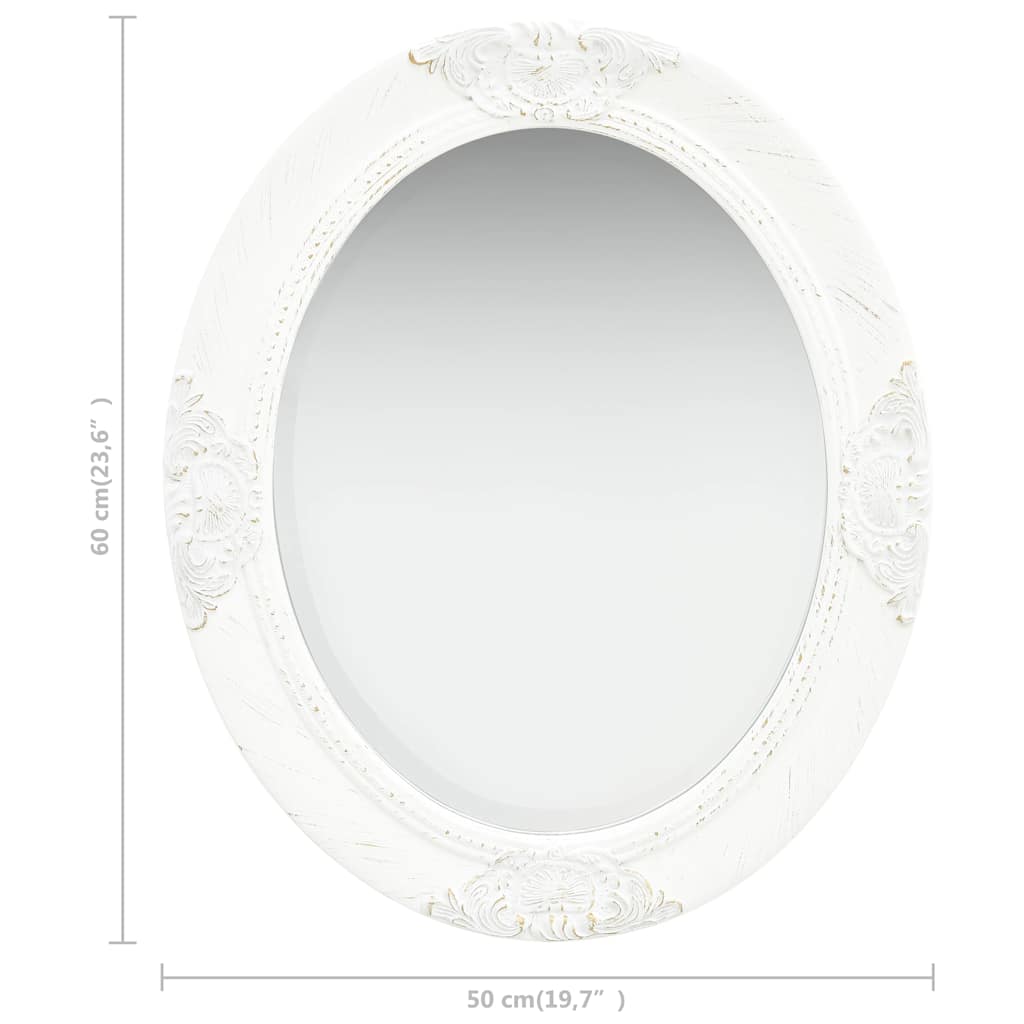 Wall Mirror | White | Wood, glass, engineered wood | 50x60 cm