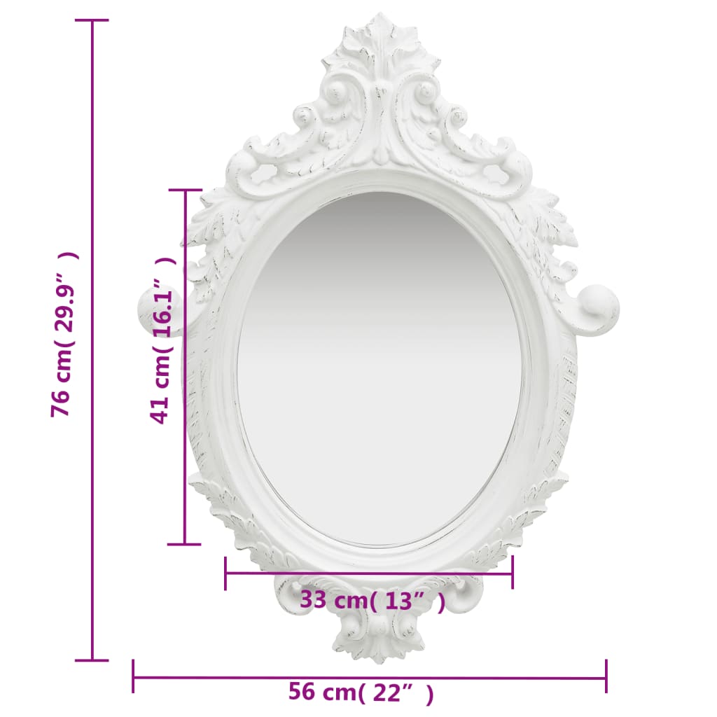 Wall Mirror | White | Polyurethane, glass, engineered wood | Medium