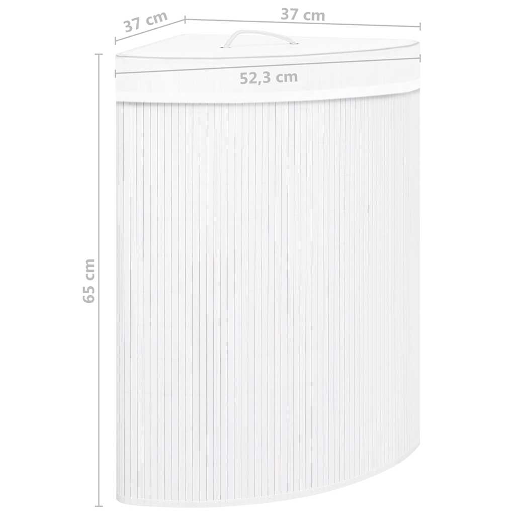 Bamboo Corner Laundry Basket White 60 L