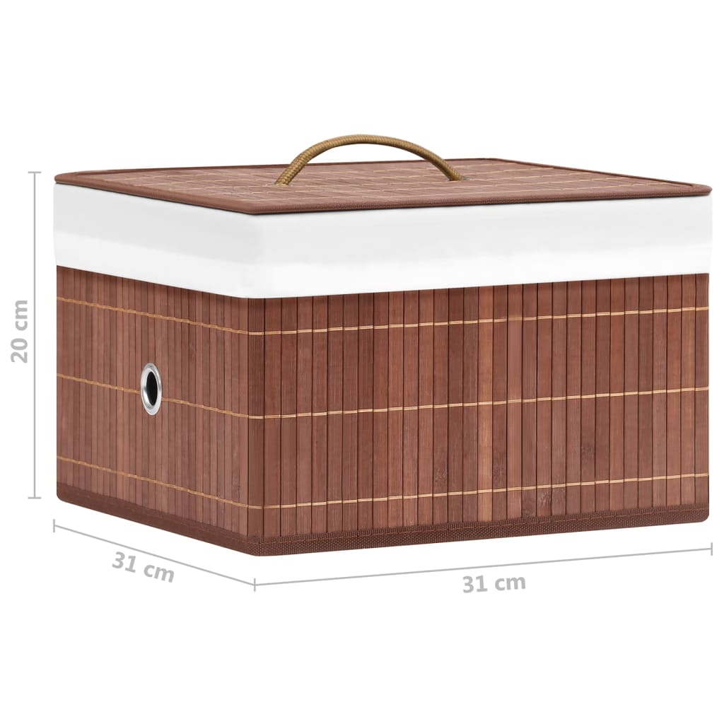 Bamboo Storage Boxes 4 pcs Brown