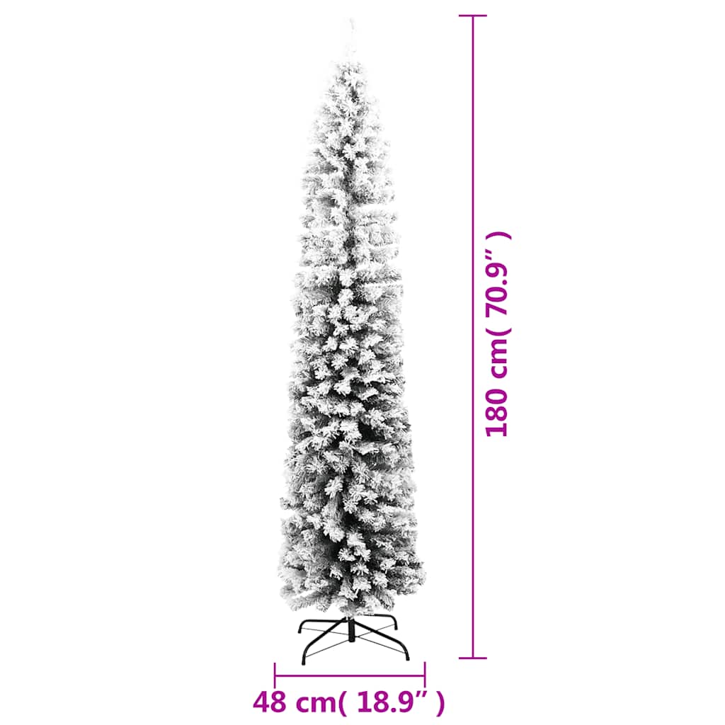 Artificial Christmas Tree | Green with flocked white snow | PVC, Steel