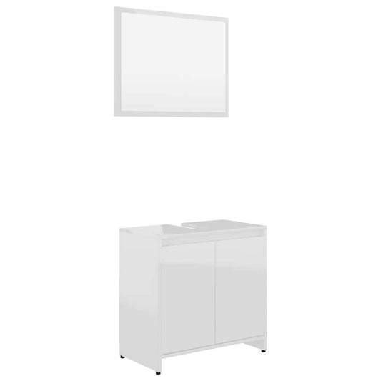 Bathroom Furniture Set | High gloss white | Engineered Wood | Standard