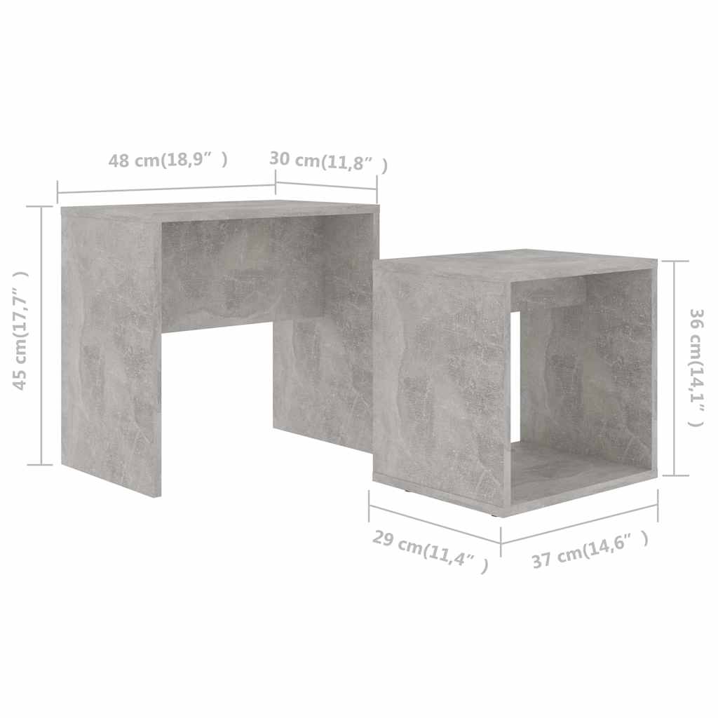 Coffee Table | Concrete grey | Engineered wood | Small | Stackable