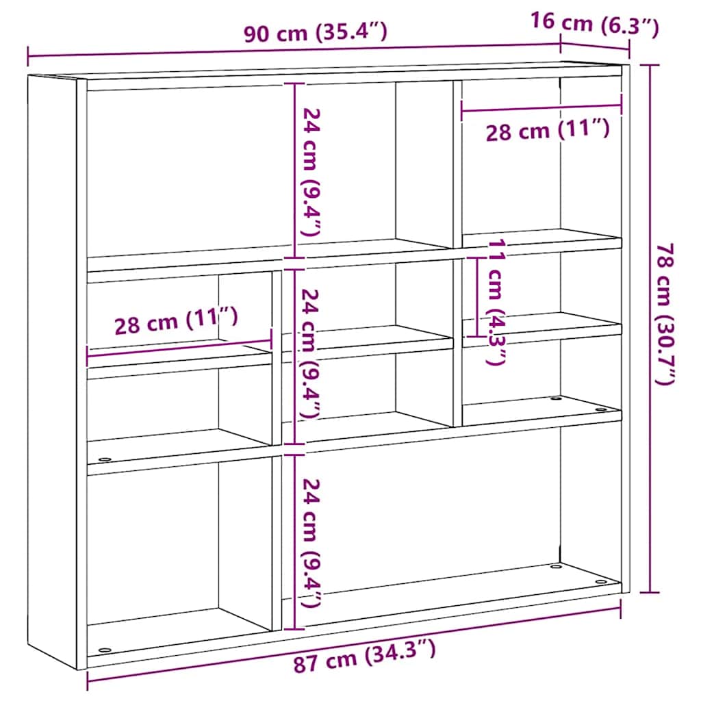 Wall Shelf | Concrete Grey | Engineered Wood | Medium | Wall Mounted