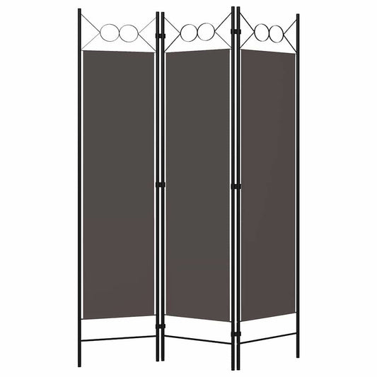 320701 vidaXL 3-Panel Room Divider Anthracite 120x180 cm