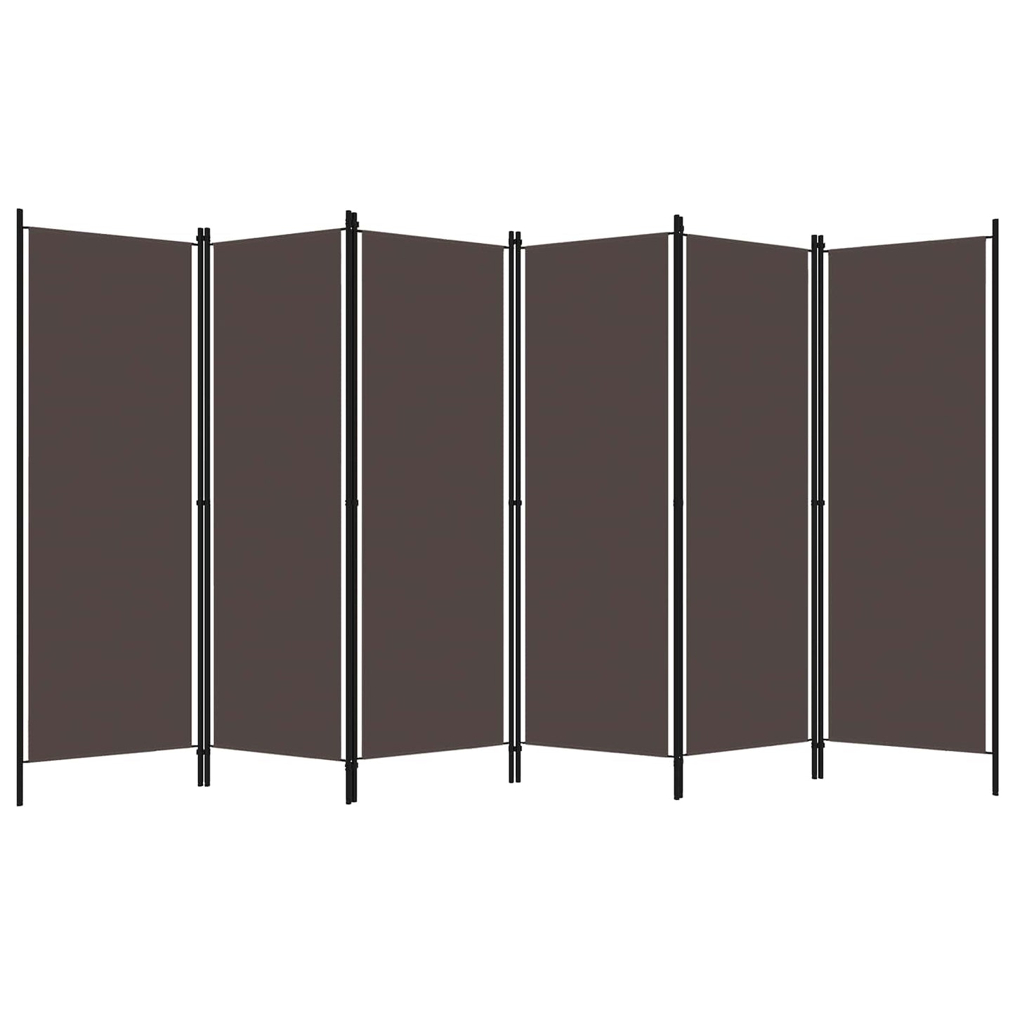 320728 vidaXL 6-Panel Room Divider Brown 300x180 cm