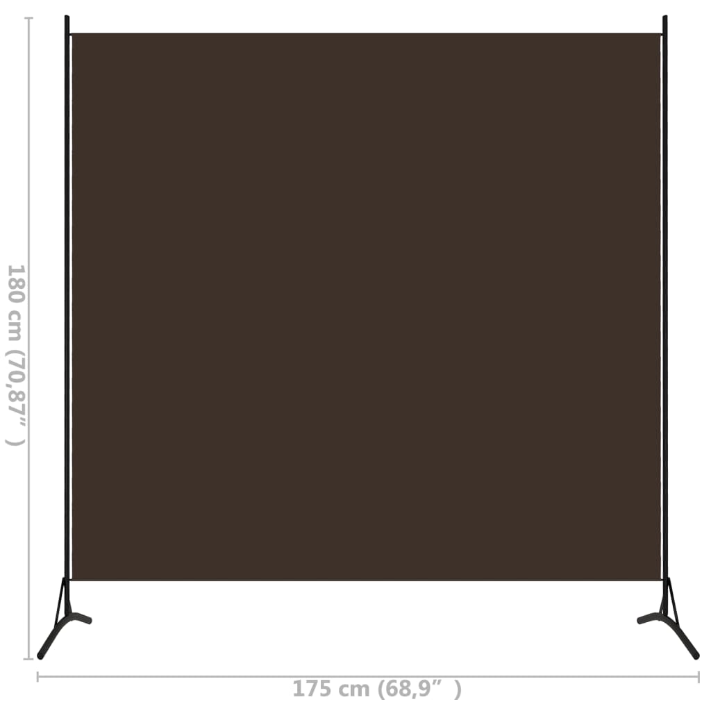 Room Divider Brown 68.9"x70.9" Fabric