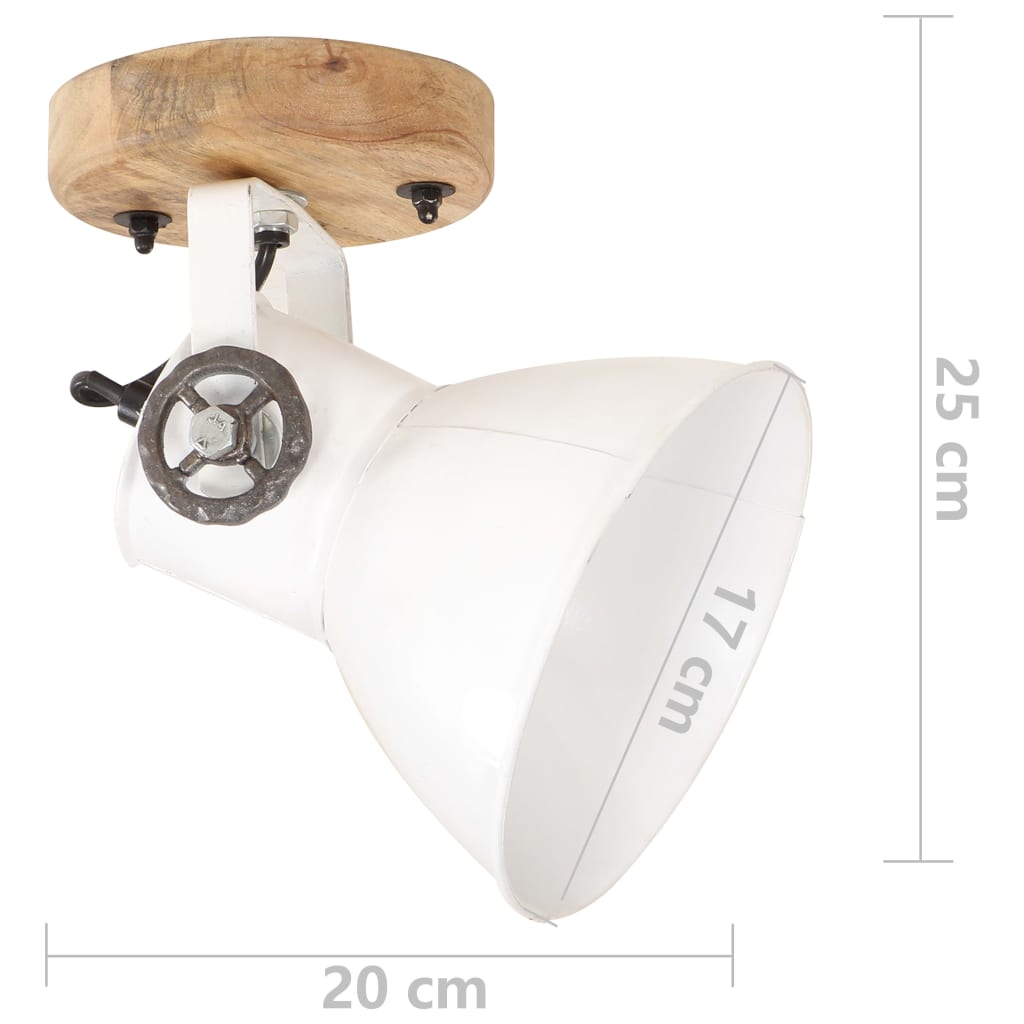 Wall Lamp | White, Barn Brown | Iron, Solid Mango Wood | Medium