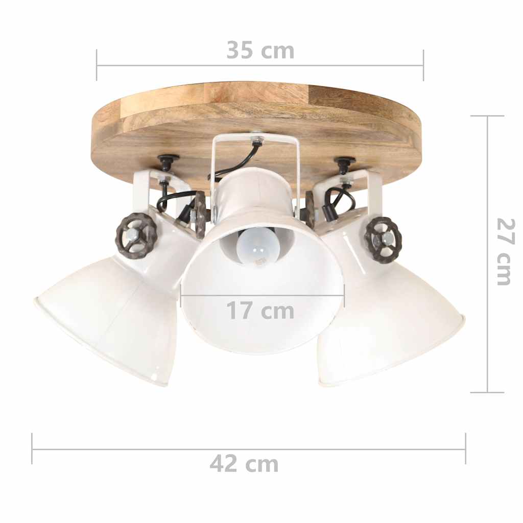 Ceiling Lamp | White and brown | Iron and solid mango wood | Medium