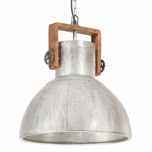 Industrial Hanging Lamp 25 W Silver Round 40 cm E27